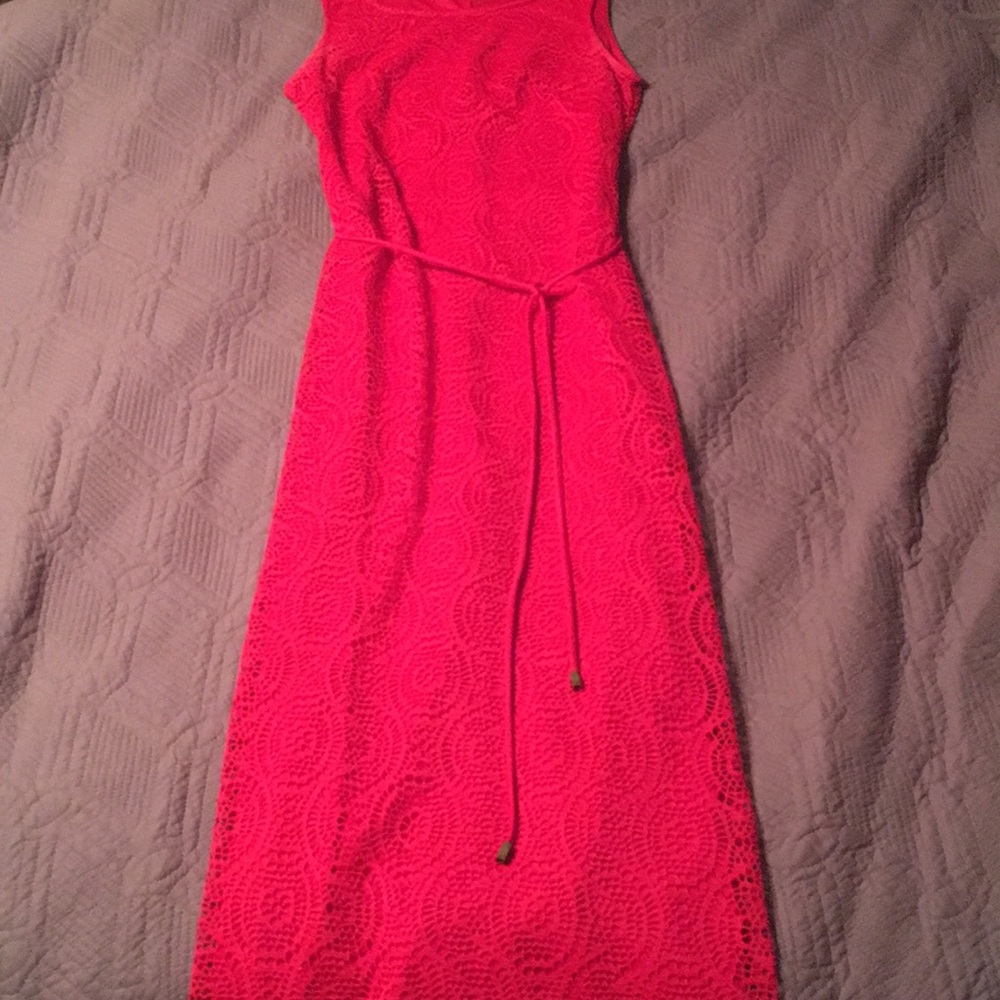 Lace overlay dress